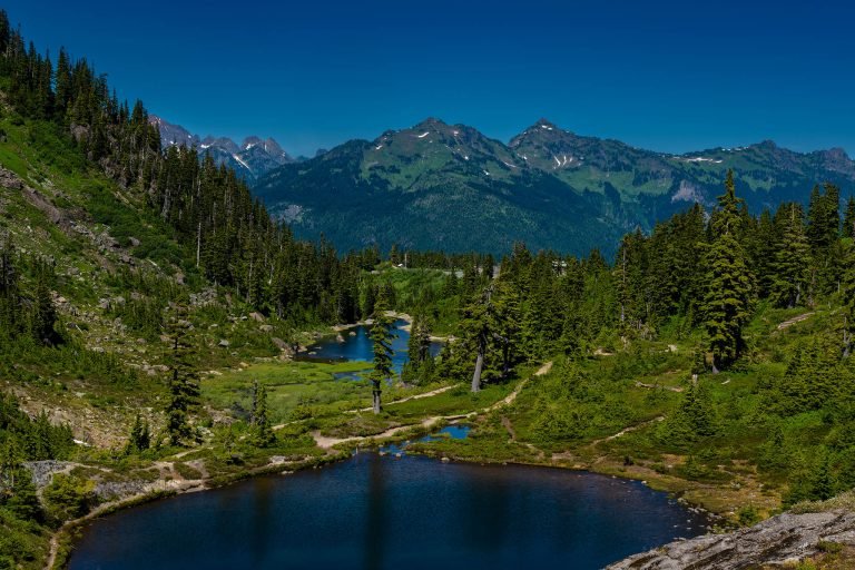 Bagley Lakes at Mount Baker, Washington State, USA.