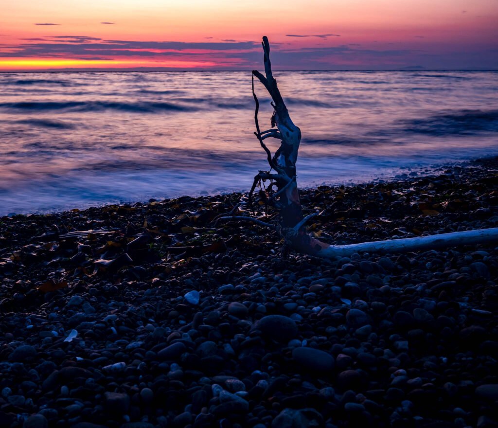 Sunset at Fort Ebey State Park, Whidbey Island, Washington State, USA.