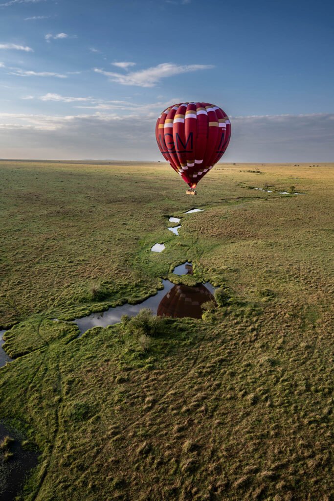 A hot air balloon ride over Maasai Mara, Kenya, Africa.