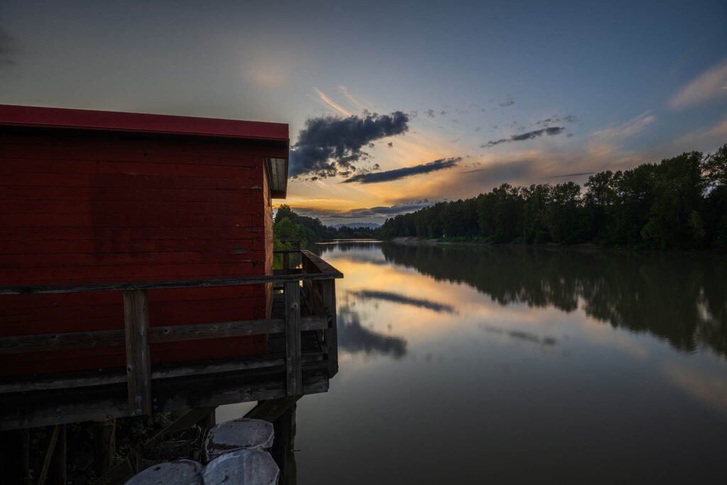 Sunset at Fort Langley on the Fraser River