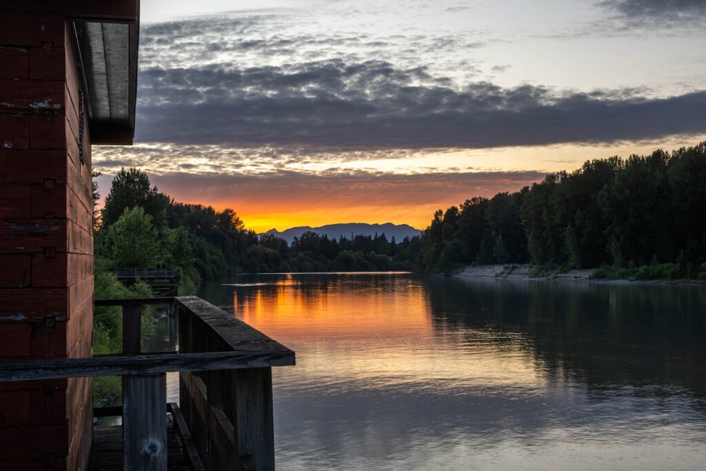 Sunset at Fort Langley on the Fraser River